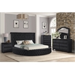 Hazel Queen 5 Pc Bedroom Set Made With Wood In Black Color