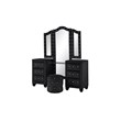 Hazel Modern Style 4-Piece King Vanity Bedroom Set made with Wood in Black
