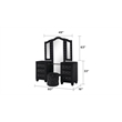 Hazel Modern Style 4-Piece Queen Vanity Bedroom Set made with Wood in Black