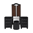 Hazel Modern Style 5-Piece Queen Vanity Bedroom Set made with Wood in Black