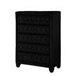 Hazel Modern Style 5-Piece Queen Vanity Bedroom Set made with Wood in Black