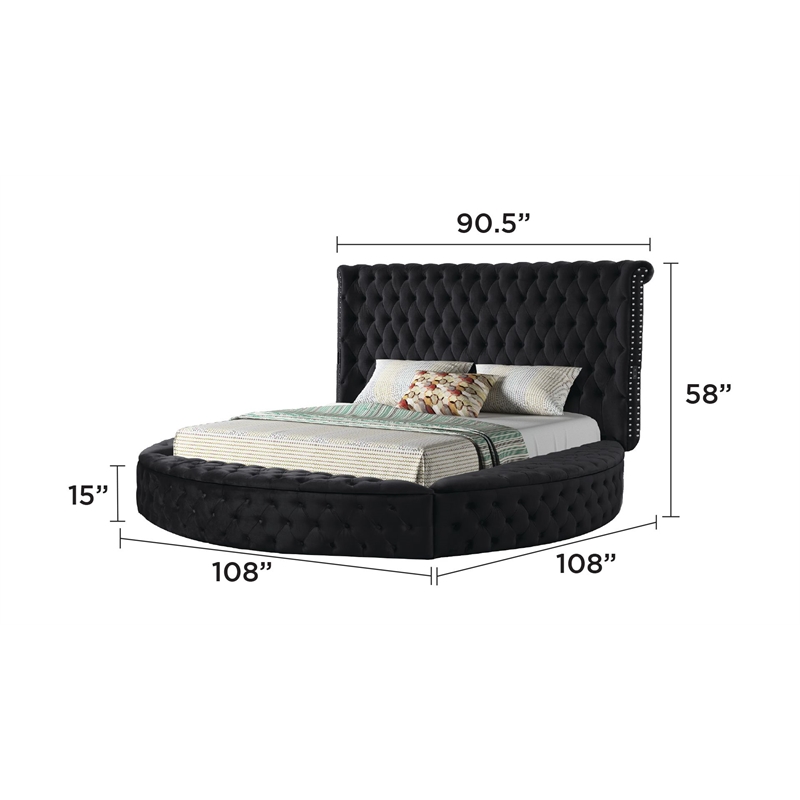 Hazel Modern Style 5-Piece Queen Vanity Bedroom Set made with Wood in Black