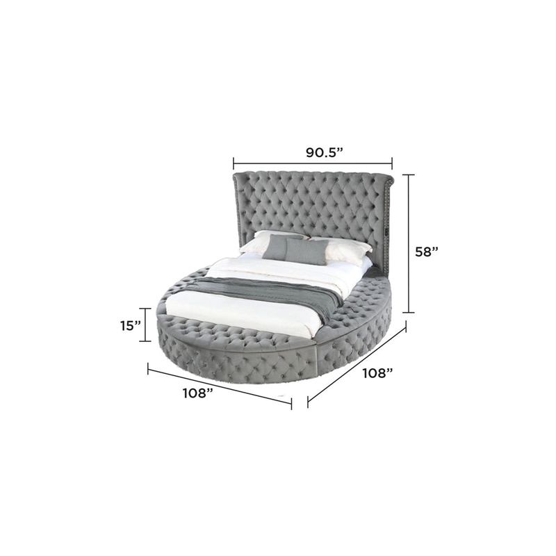 Hazel King 5 Pc Bedroom Set Made With Wood In Gray Color