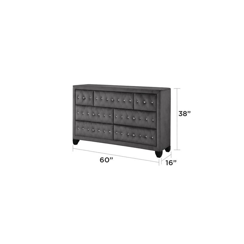Hazel King 5 Pc Bedroom Set Made With Wood In Gray Color