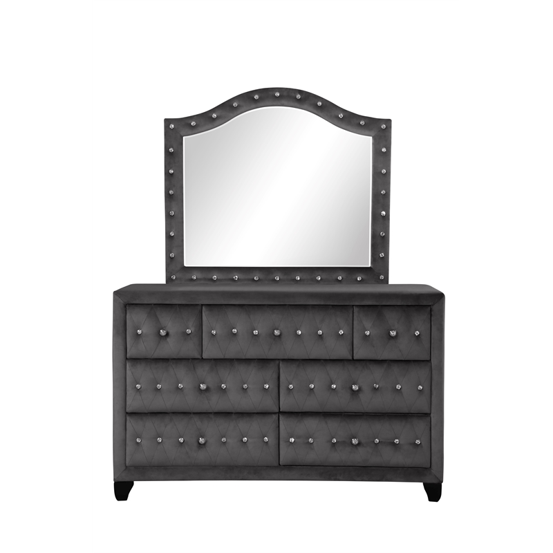 Hazel King 5 Pc Bedroom Set Made With Wood In Gray Color