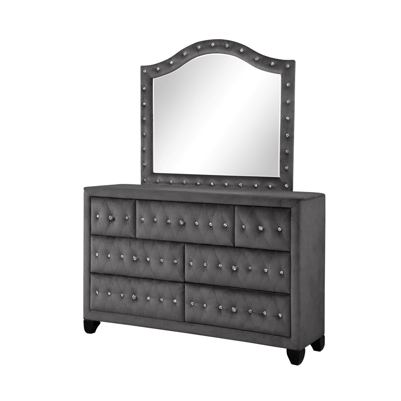 Hazel King 5 Pc Bedroom Set Made With Wood In Gray Color