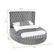 Hazel Queen 5 Pc Tufted Upholstery Bedroom Set Made with Wood In Gray
