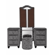 Hazel Modern Style 4-Piece King Vanity Bedroom Set made with Wood in Gray