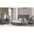 Hazel Modern Style 4-Piece King Vanity Bedroom Set made with Wood in Gray