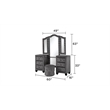 Hazel Modern Style 4-Piece King Vanity Bedroom Set made with Wood in Gray