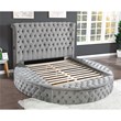 Hazel Modern Style 4-Piece Queen Vanity Bedroom Set made with Wood in Gray