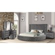 Hazel Modern Style 4-Piece Queen Vanity Bedroom Set made with Wood in Gray