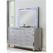 Sterling Mirror Framed Dresser Made With Wood in Silver Color