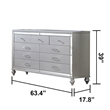 Sterling Mirror Framed Dresser Made With Wood in Silver Color
