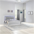 Sterling Full Size Upholstered LED Bed made with wood in Silver Color