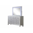 Sterling Full 5 PC LED Bedroom set made with wood in Silver Color