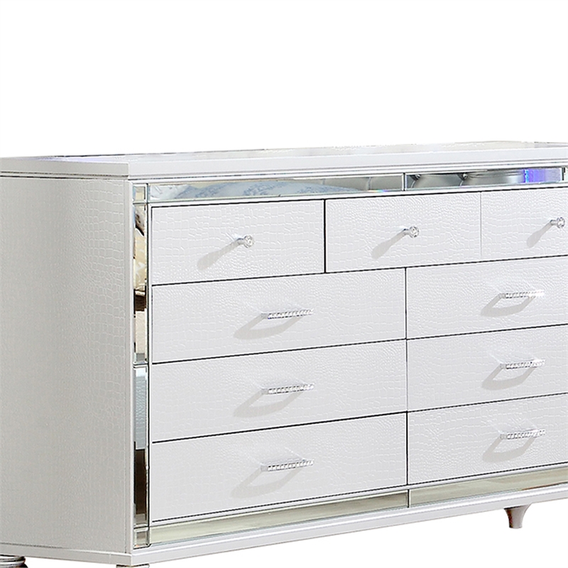 Sterling Mirror Framed Dresser Made With Wood in White Color