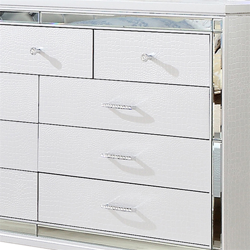 Sterling Mirror Framed Dresser Made With Wood in White Color