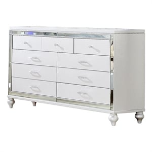 Sterling Mirror Framed Dresser Made With Wood in White Color