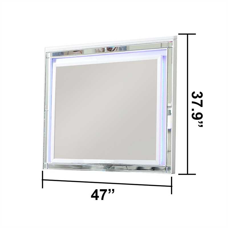 Sterling Mirror Framed LED Mirror Made With Wood in White Color
