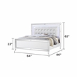 Sterling Queen Size Upholstered LED Bed made with wood in White Color