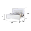 Sterling Full Size Upholstered LED Bed made with wood in White Color