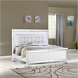 Sterling Full Size Upholstered LED Bed made with wood in White Color