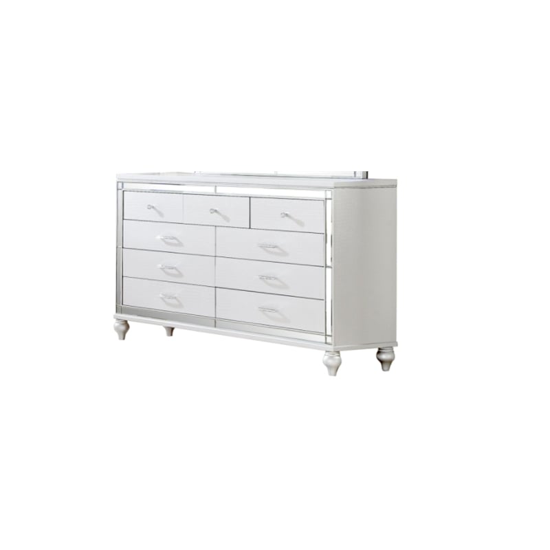 Sterling King 4 PC LED Bedroom set made with wood in White Color