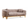Vanessa Tufted Upholstery Sofa finished with Velvet Fabric in Taupe