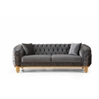 Vanessa 3 Piece Living Room Set Made With Velvet Upholstery in Gray