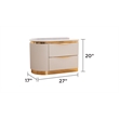 Laura Gold Detailed Left Nightstand made with Wood in White Color