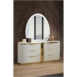 Laura Oval Shaped Mirror made with Wood in White Frame
