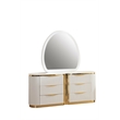 Laura Oval Shaped Mirror made with Wood in White Frame