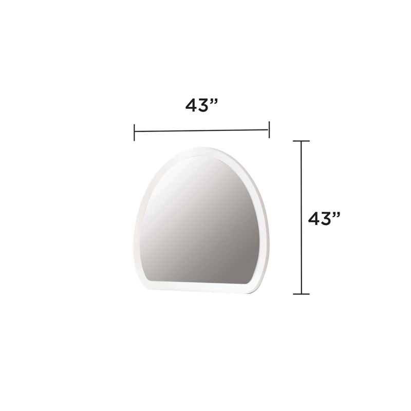Laura Oval Shaped Mirror made with Wood in White Frame