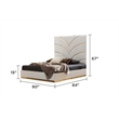 Laura Gold Detailed King Size Upholstery Bed made with Wood in White Color
