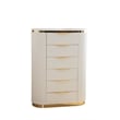 Laura Gold Detailed Chest made with Wood in White