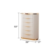 Laura Gold Detailed Chest made with Wood in White