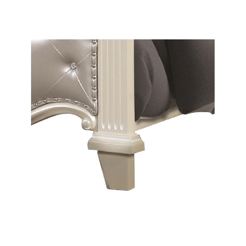 Milan Tufted Upholstery King Size Bed made with Wood in White
