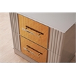 Lorenzo Modern Style Gold Detailed Nightstand made with Wood in  Gray