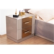 Lorenzo Modern Style Gold Detailed Nightstand made with Wood in  Gray