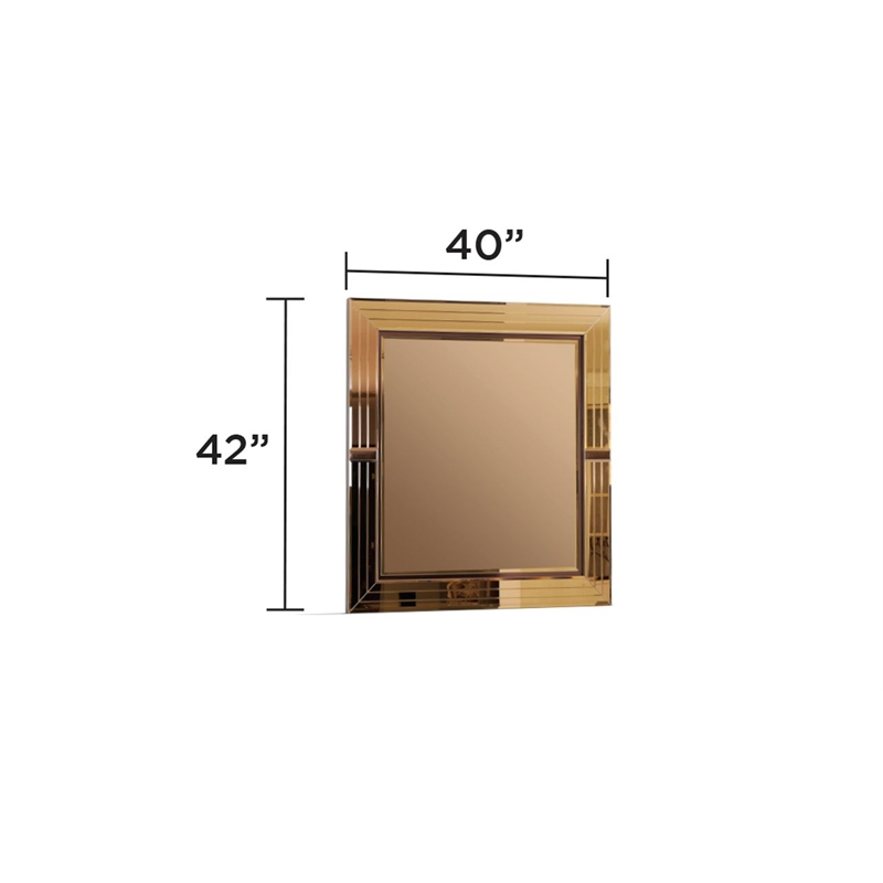 Lorenzo Modern style Mirror made with Wood in Gold Coated Color(Includes Mirror)