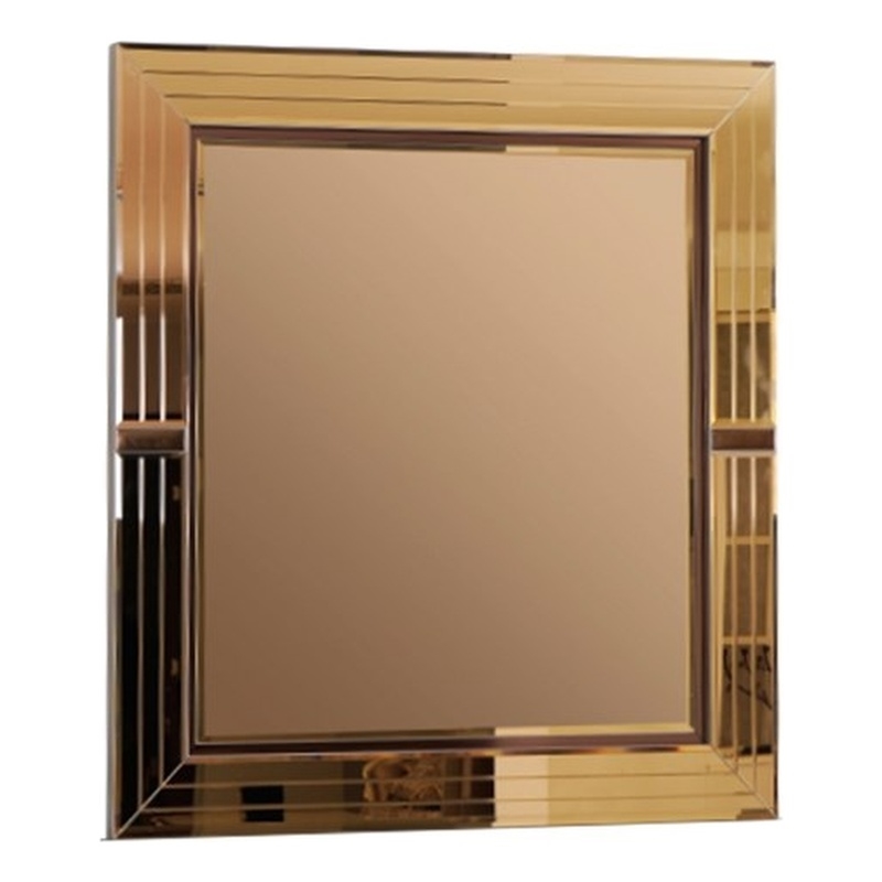 Lorenzo Modern style Mirror made with Wood in Gold Coated Color(Includes Mirror)