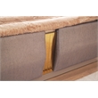 Lorenzo Gold Detailed Tufted Queen Bed made with Wood in River Sand Gray