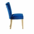 Eva 2 Piece Gold Legs Dining Chairs Finished with Velvet Fabric in Blue