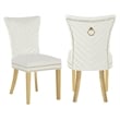Eva 2 Piece Gold Legs Dining Chairs Finished with Velvet Fabric in Beige