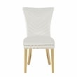Eva 2 Piece Gold Legs Dining Chairs Finished with Velvet Fabric in Beige