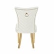 Eva 2 Piece Gold Legs Dining Chairs Finished with Velvet Fabric in Beige
