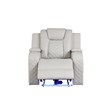 Benz LED & Power Recliner Chair Made With Faux Leather in Ice/ White