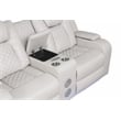 Benz LED & Power Reclining 3 Pc Set Made With Faux Leather in Ice/ White