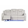 Benz LED & Power Reclining 3 Pc Set Made With Faux Leather in Ice/ White